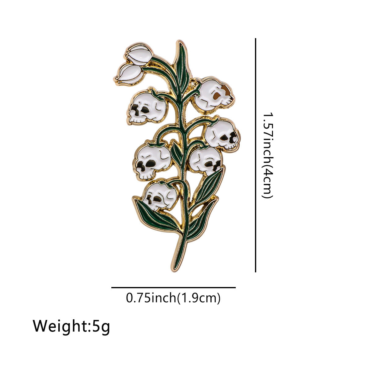 Skull Flower Pin Ornament
