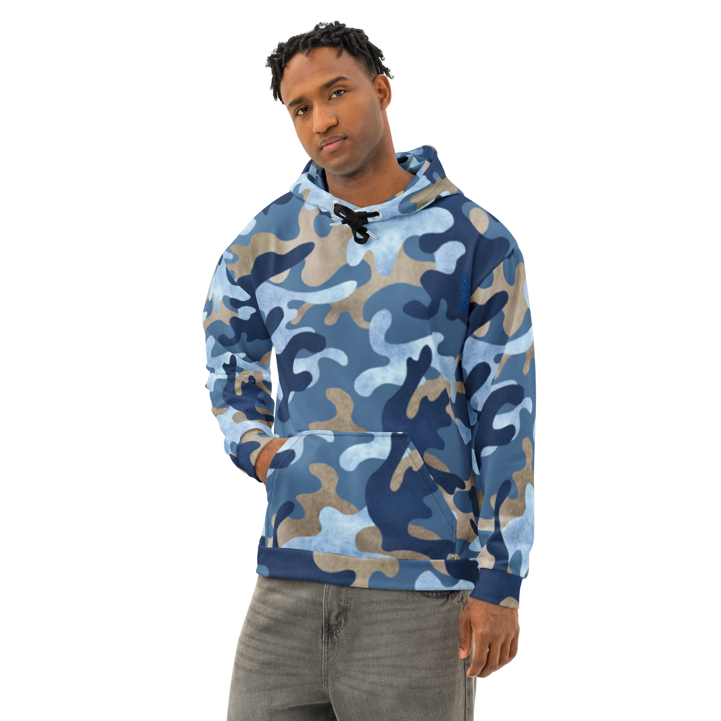 Blue Camouflage Cotton hoodie