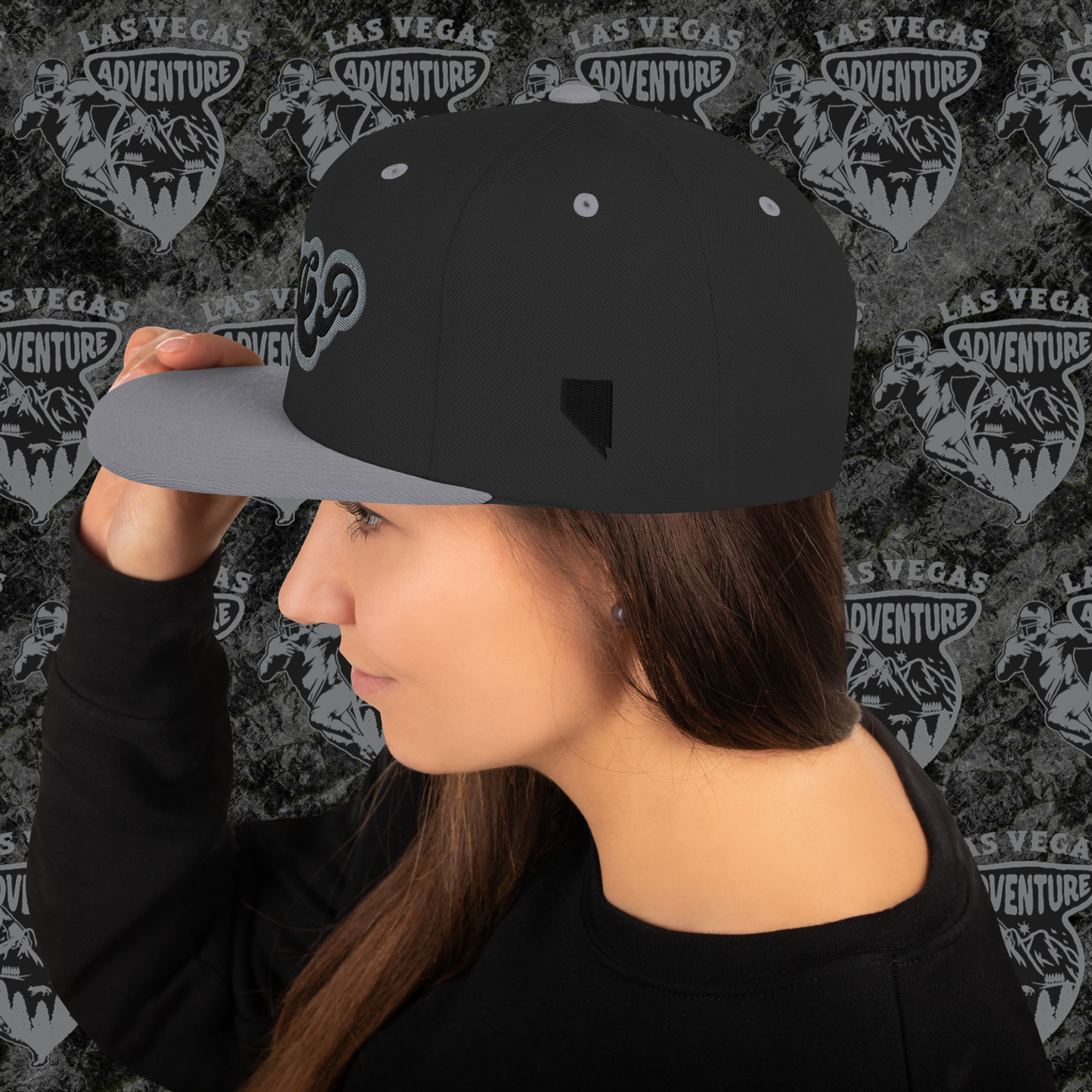 Black & Grey All Day Snapback Hat