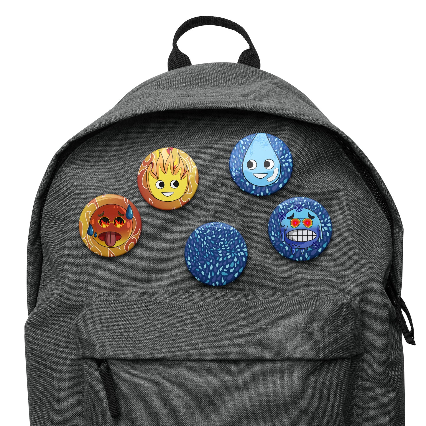 Weather Report Emoji Set of pin buttons