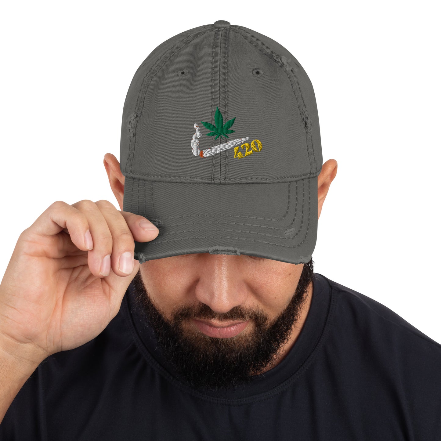 Smoking 420 Distressed Hat