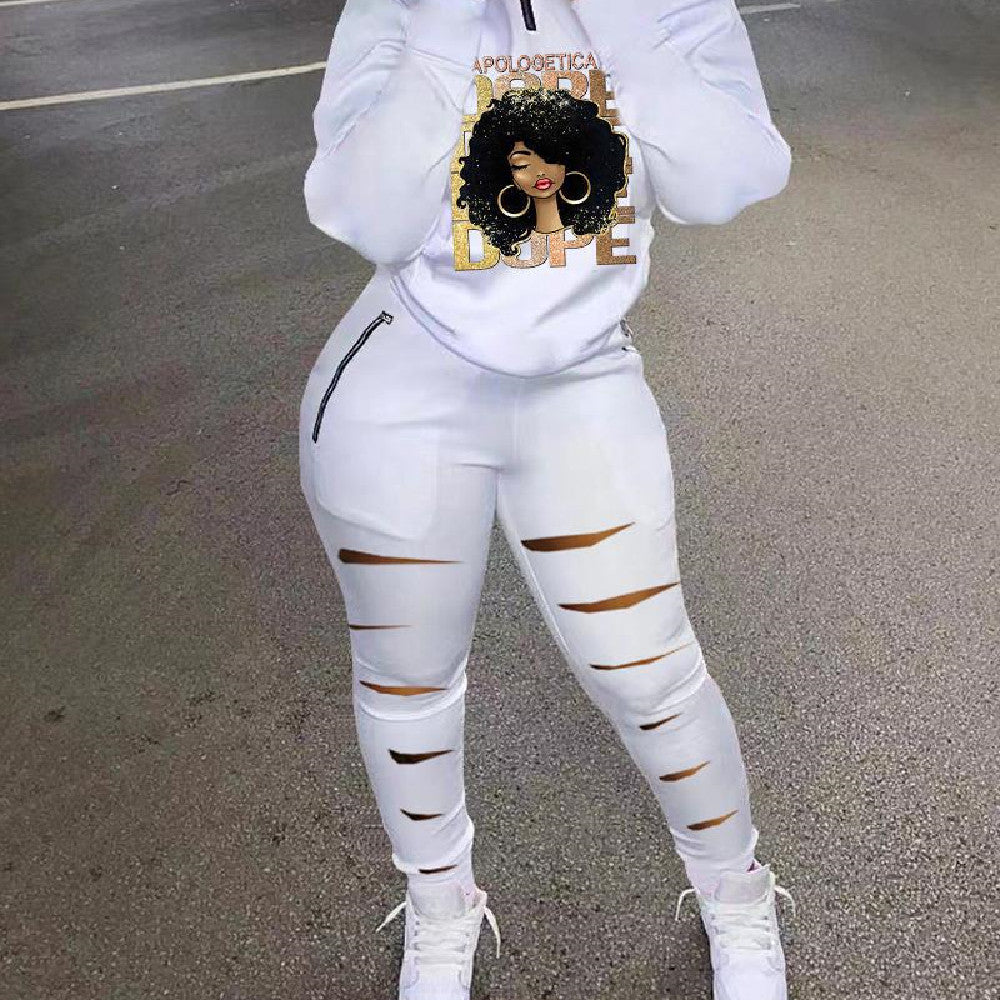 Women's Fashion Camouflage Print Top Suit
