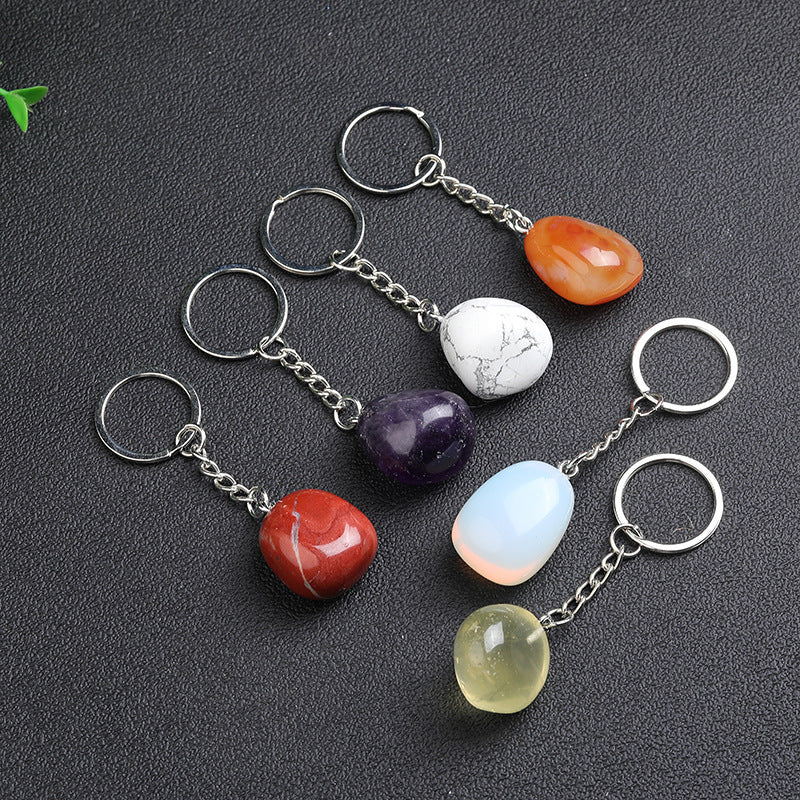 Natural Crystal Stone KeyChain