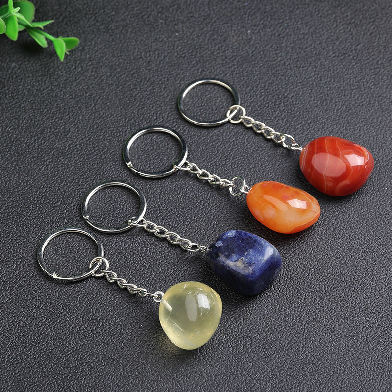 Natural Crystal Stone KeyChain