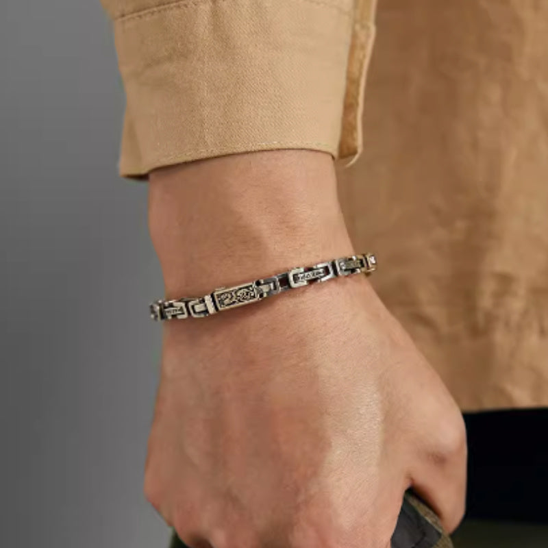 Six Character 925 Sterling Silver Bracelet