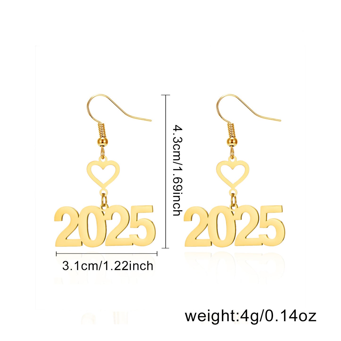 Heart 2025 Gold Earrings