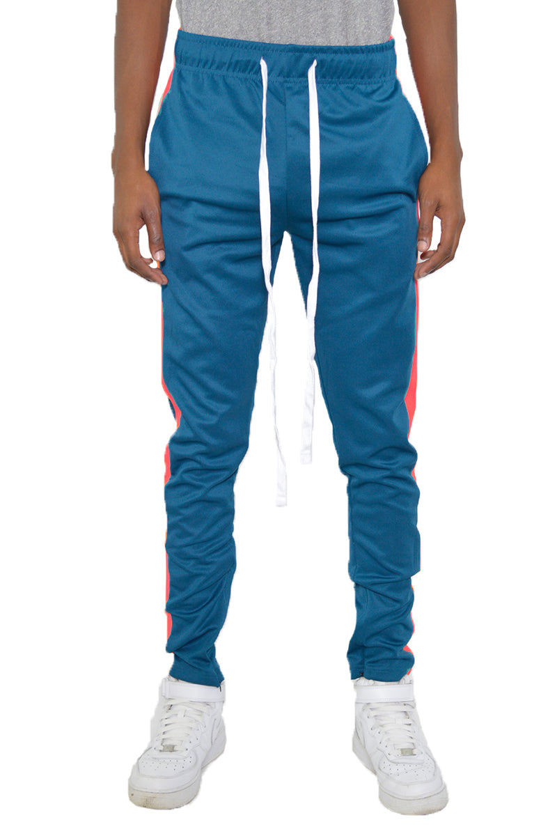 Teal Single Red Stripe Track Pant