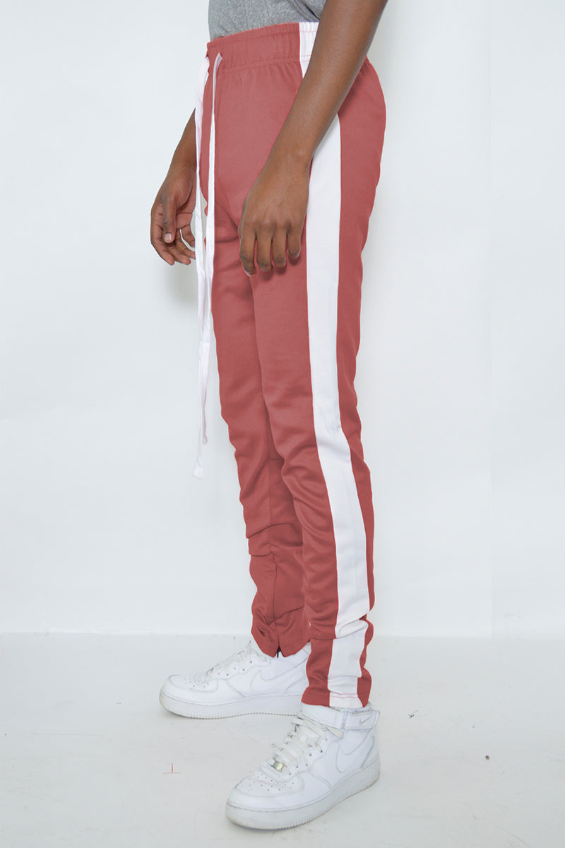 Peach Single White Stripe Track Pant