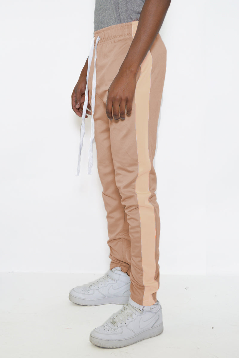 Gold Single Tan Stripe Track Pant