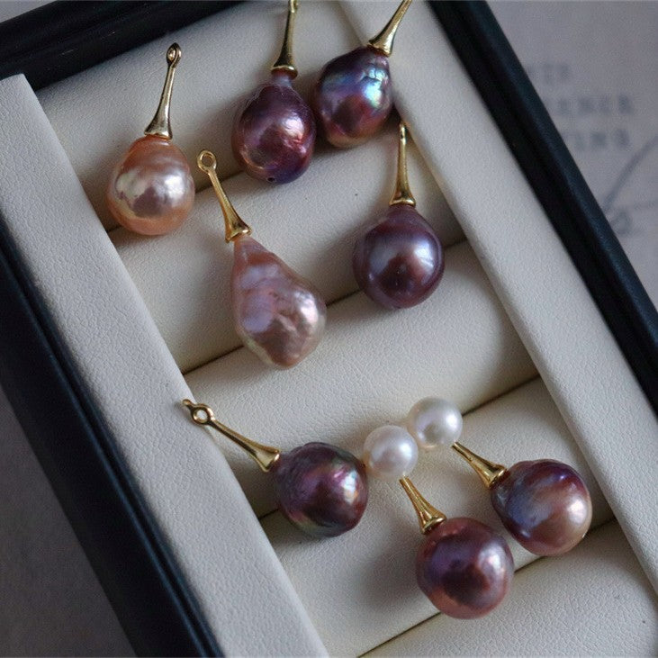 Baroque Pearl Earrings Dual-use Silver Earrings