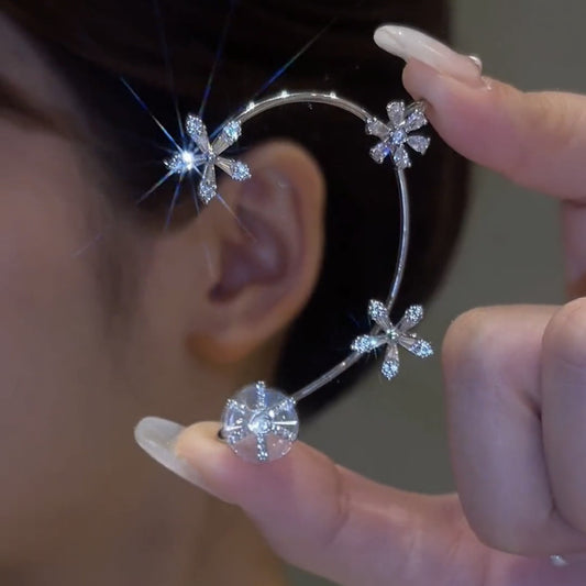 Spinning Flower Ear Hanging No Piercing Ear Hooks