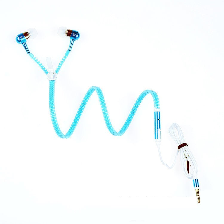 Luminous Metal Zipper Headphones