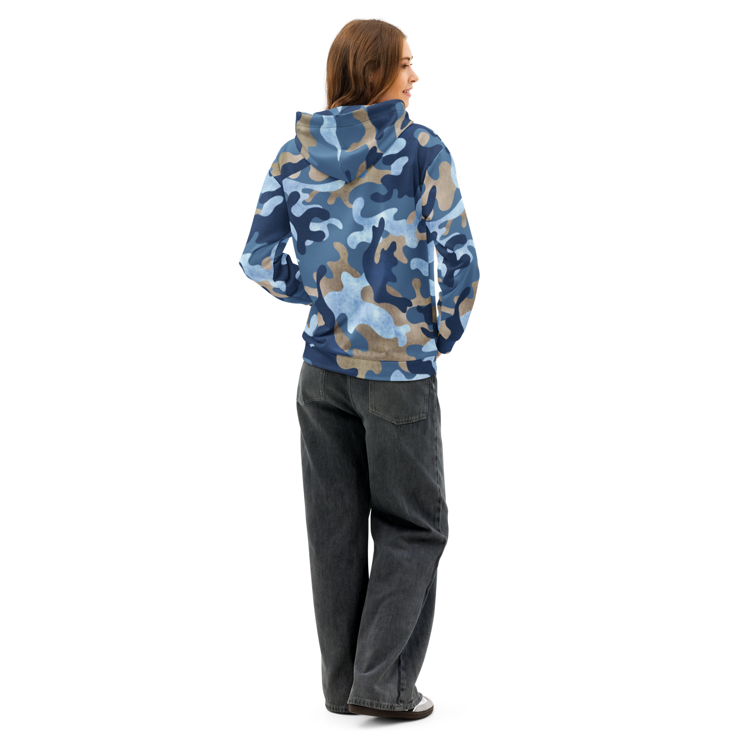 Blue Camouflage Cotton hoodie women's