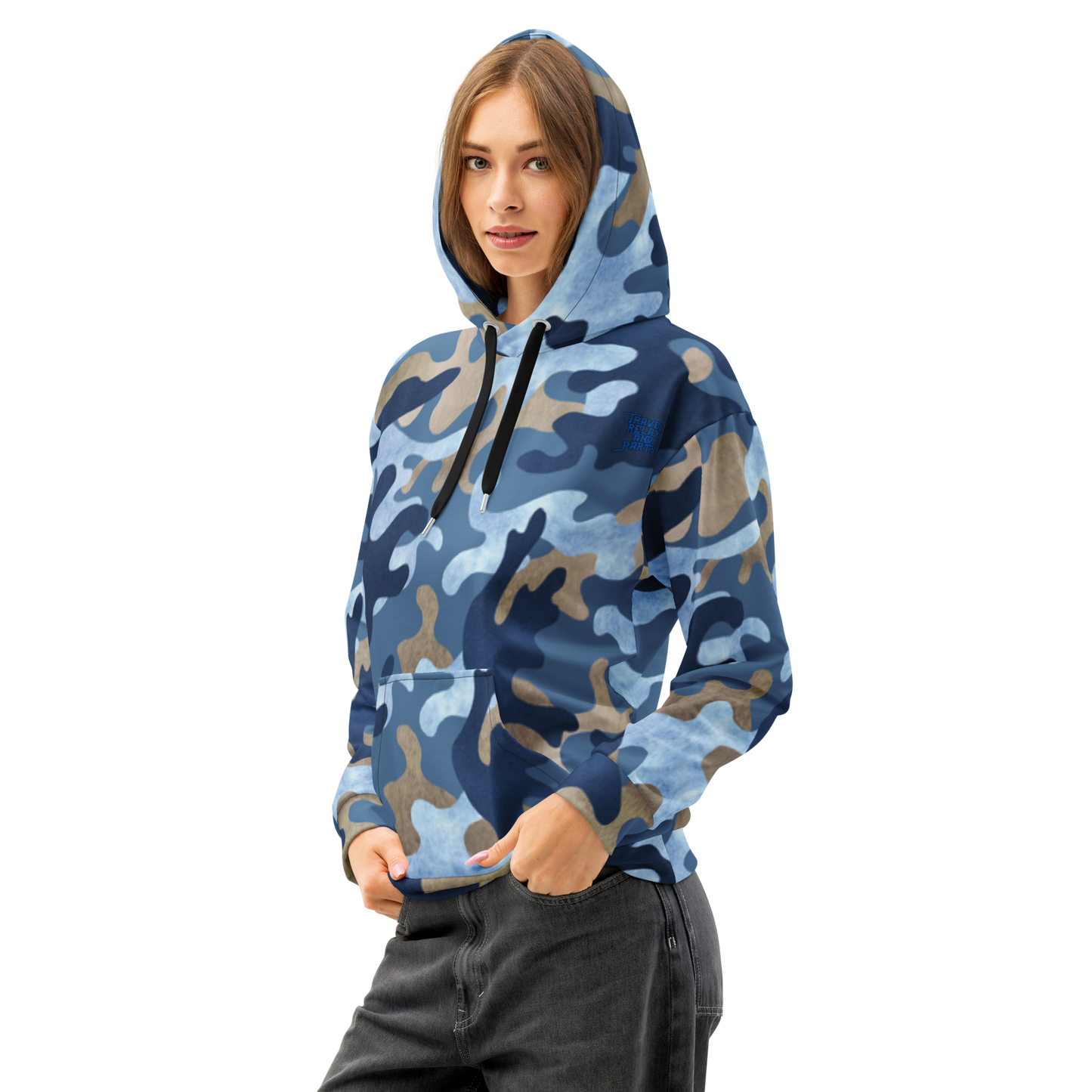 Blue Camouflage Cotton hoodie women's