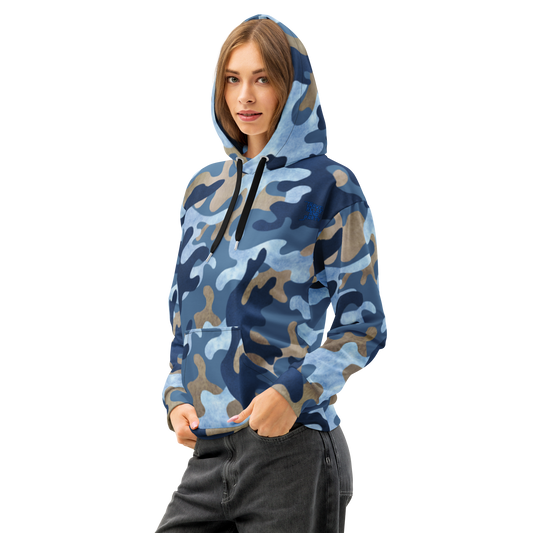 Blue Camouflage Cotton hoodie women's
