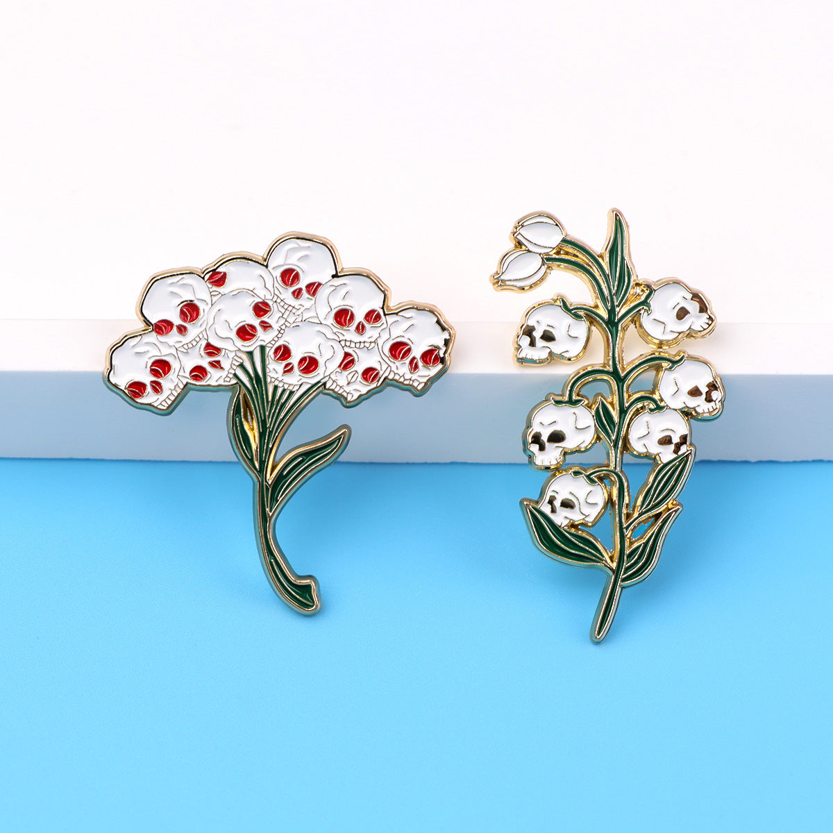 Skull Flower Pin Ornament
