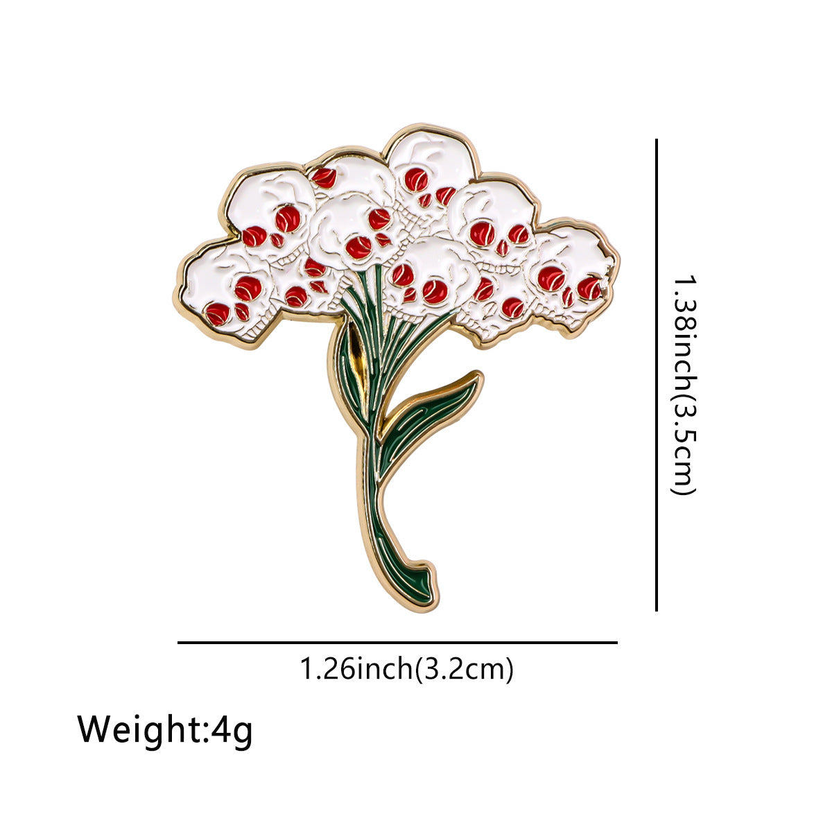 Skull Flower Pin Ornament