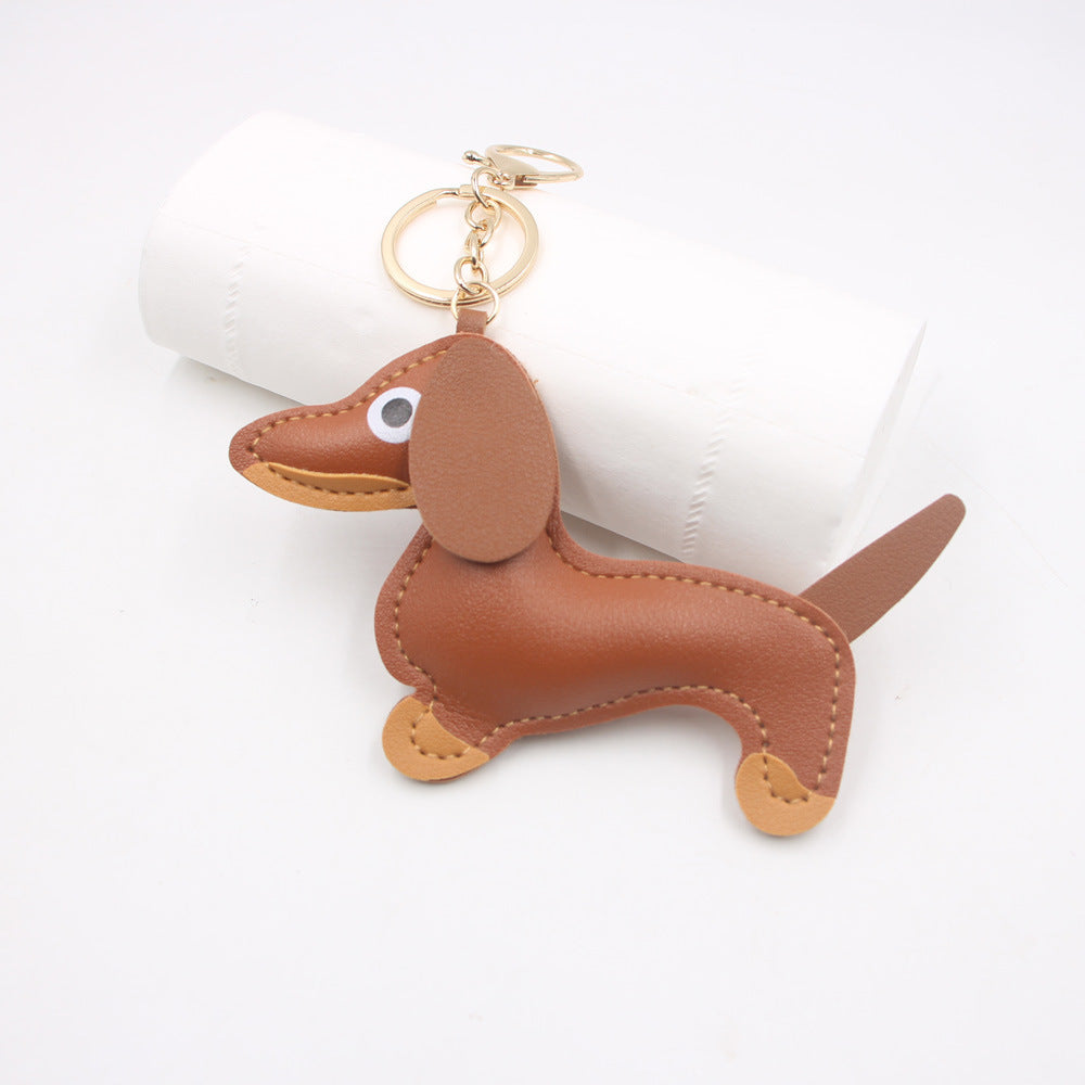 Sausage Dog Fabric KeyChain