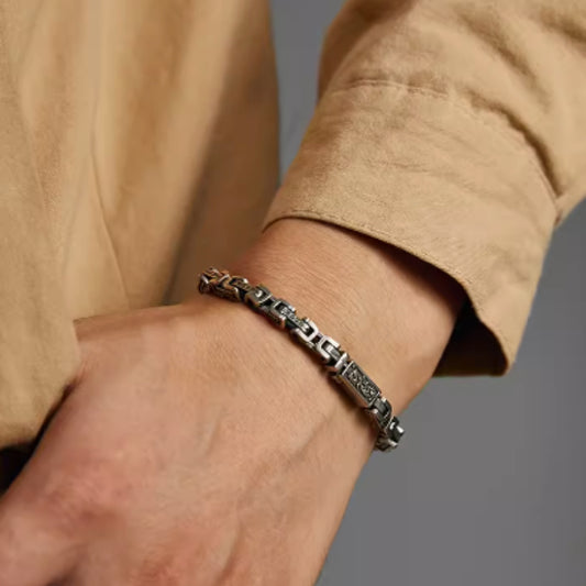 Six Character 925 Sterling Silver Bracelet