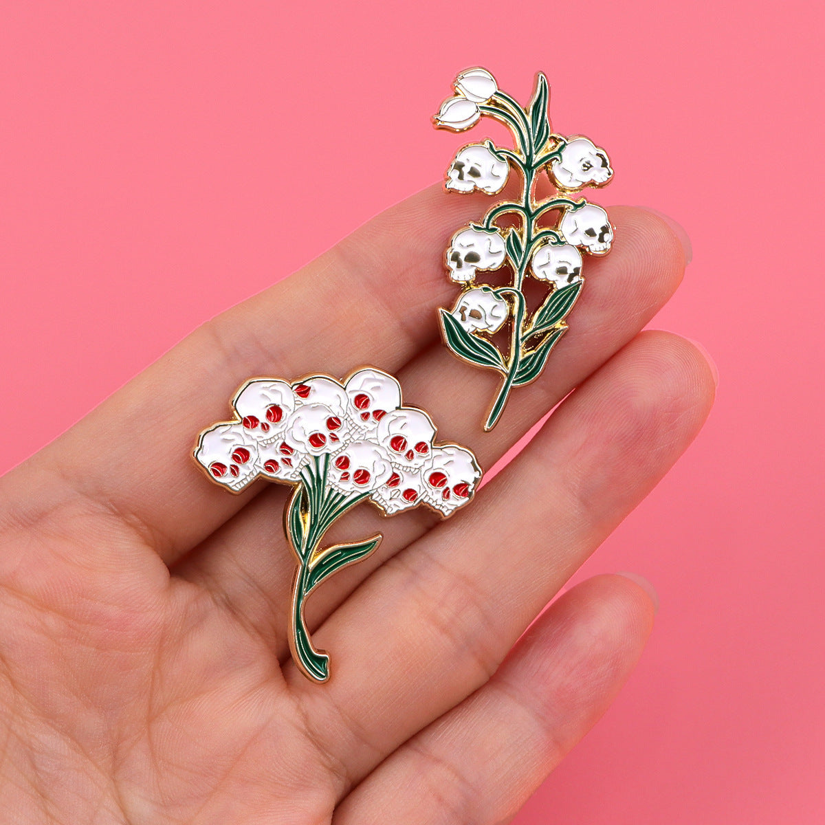 Skull Flower Pin Ornament