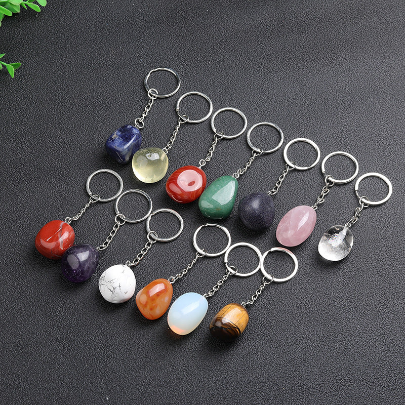 Natural Crystal Stone KeyChain