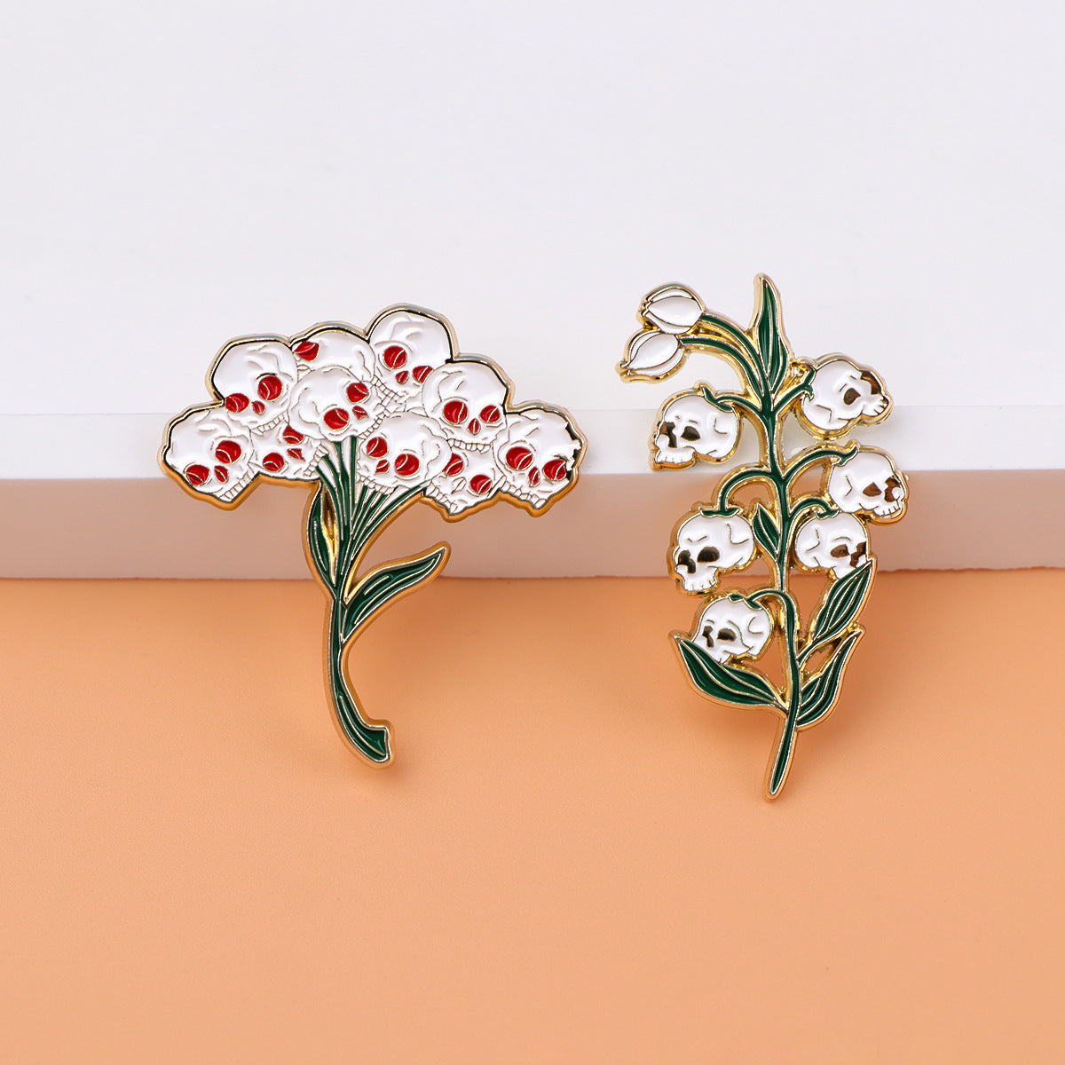 Skull Flower Pin Ornament