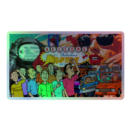 Holographic Trap Vegas Signed Sticker
