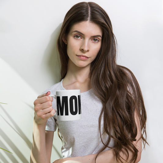 MONDAY White glossy mug