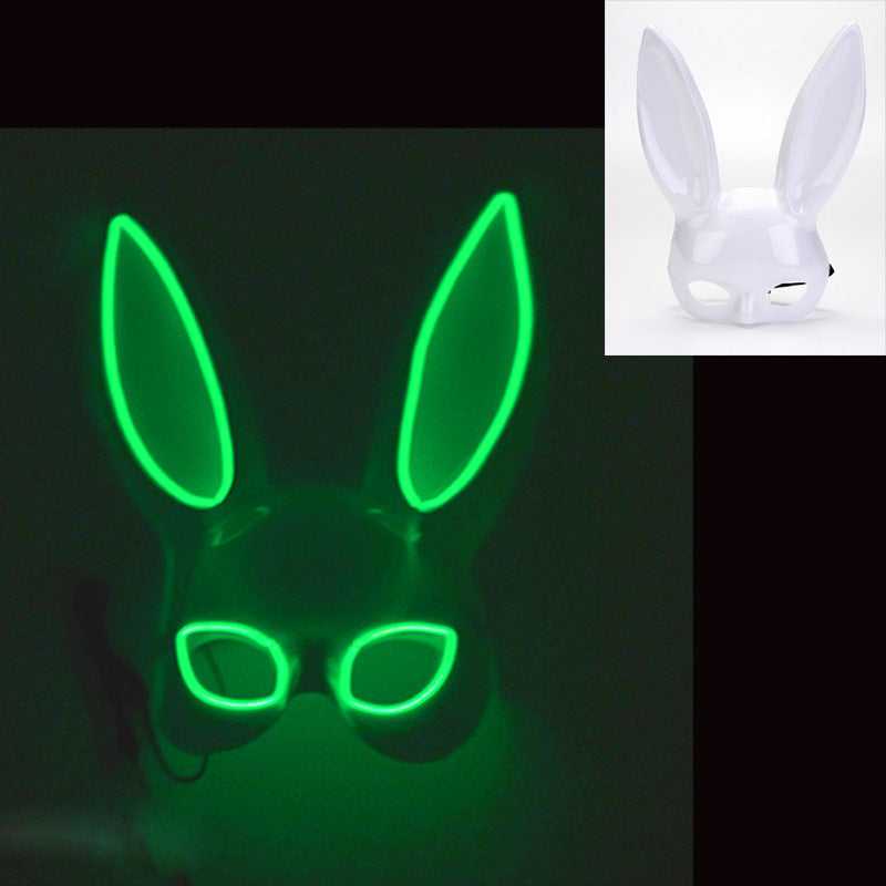 Rabbit half face glow headgear