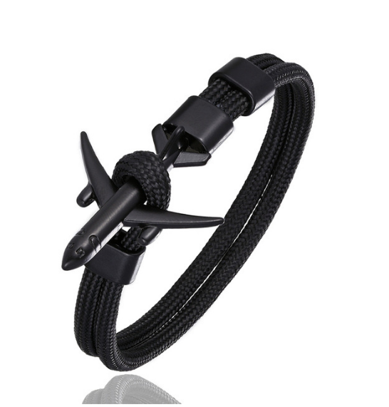 Airplane Charm Men's Bracelet