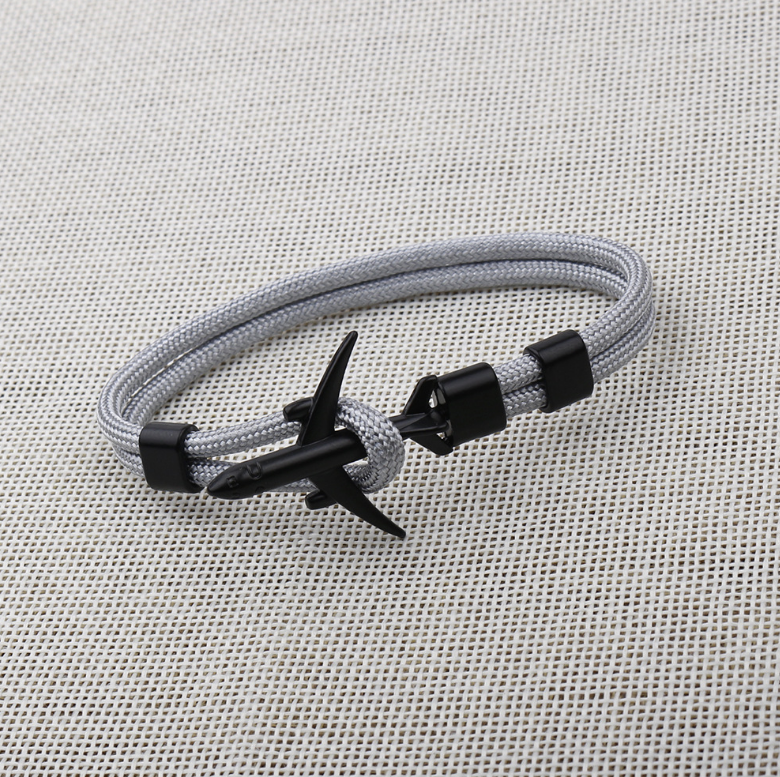 Airplane Charm Men's Bracelet