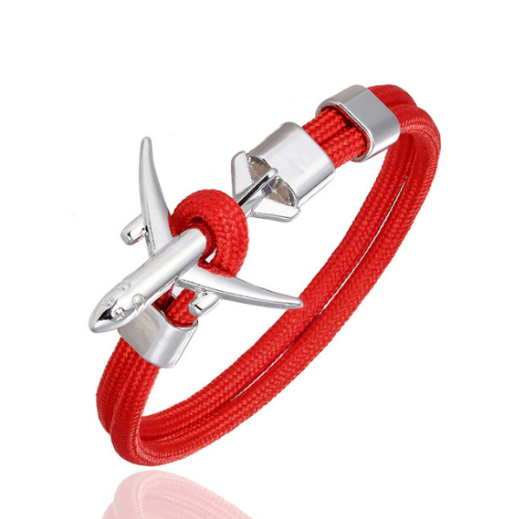 Airplane Charm Men's Bracelet