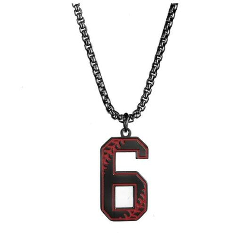 Baseball lucky number 0-9 necklace