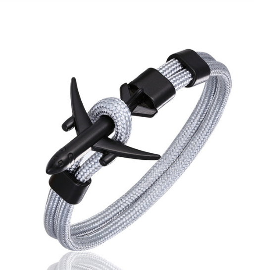 Airplane Charm Men's Bracelet