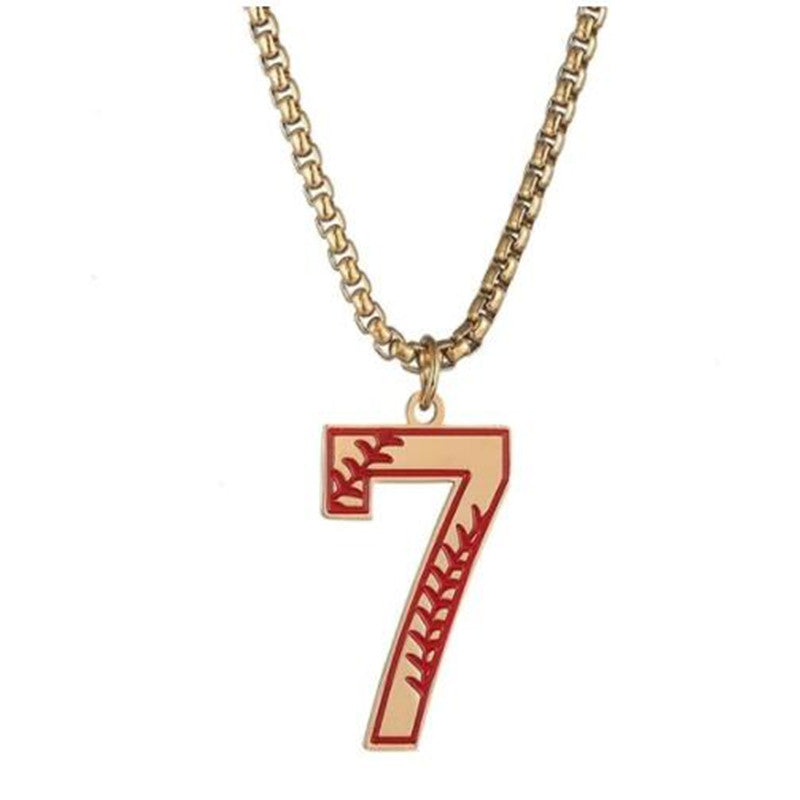 Baseball lucky number 0-9 necklace