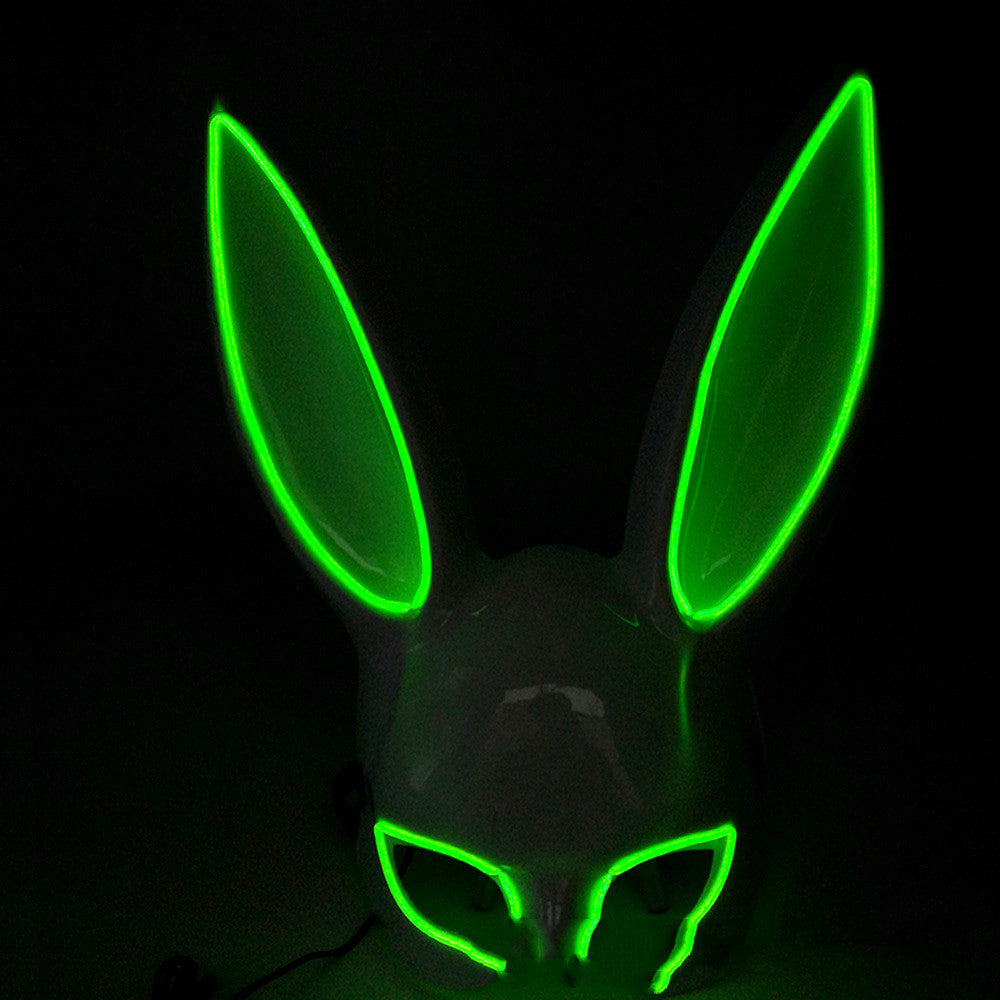 Rabbit half face glow headgear