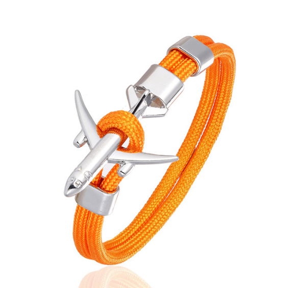 Airplane Charm Men's Bracelet