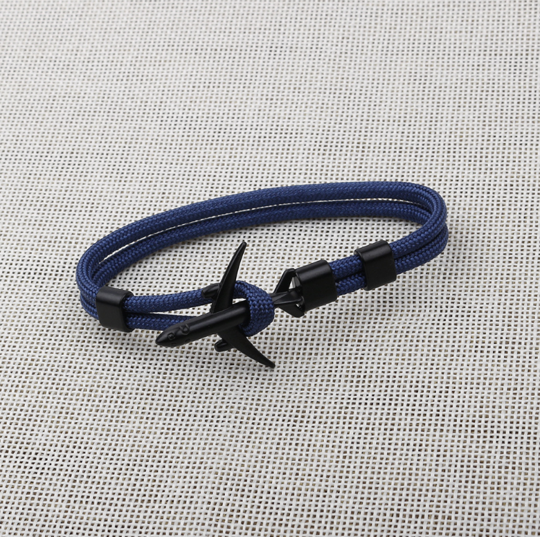 Airplane Charm Men's Bracelet