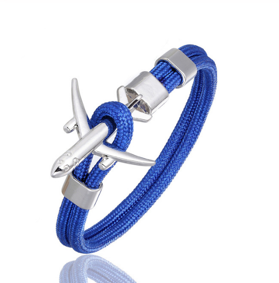 Airplane Charm Men's Bracelet