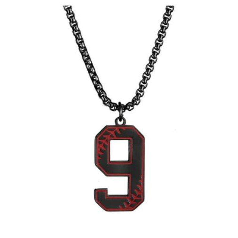 Baseball lucky number 0-9 necklace