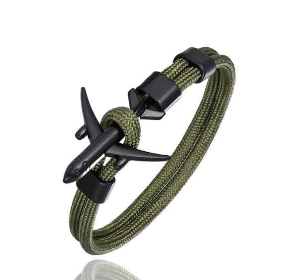 Airplane Charm Men's Bracelet