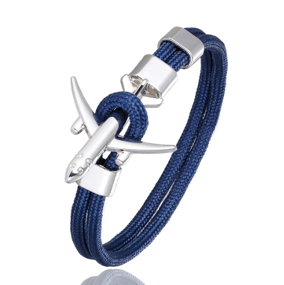 Airplane Charm Men's Bracelet