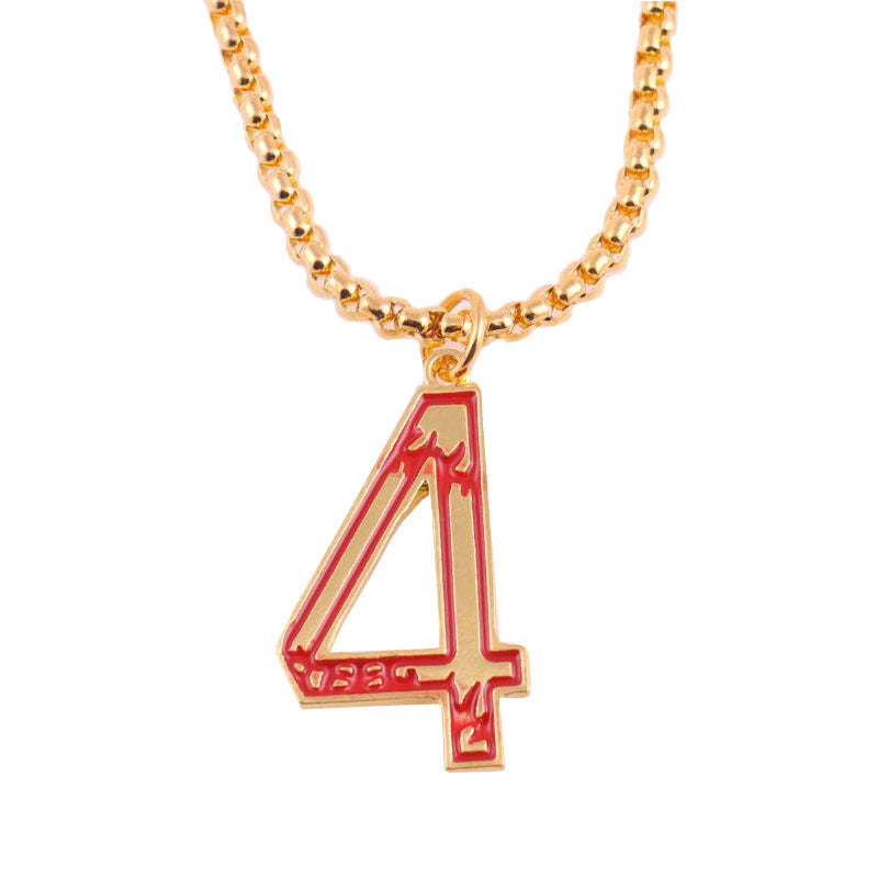 Baseball lucky number 0-9 necklace