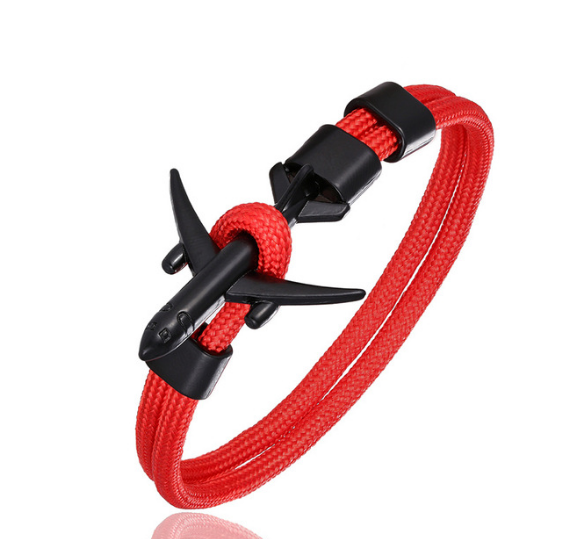 Airplane Charm Men's Bracelet