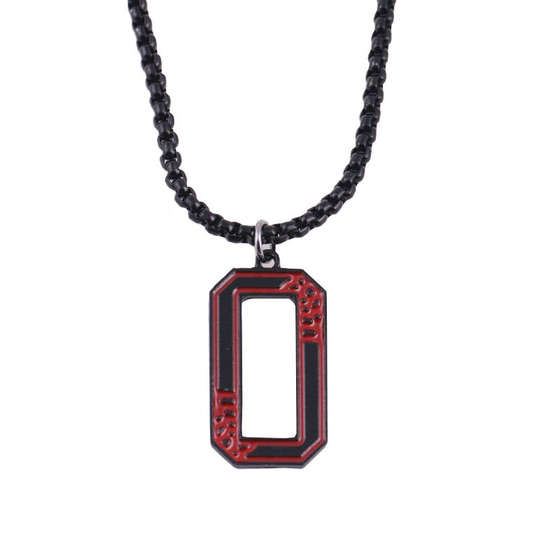 Baseball lucky number 0-9 necklace
