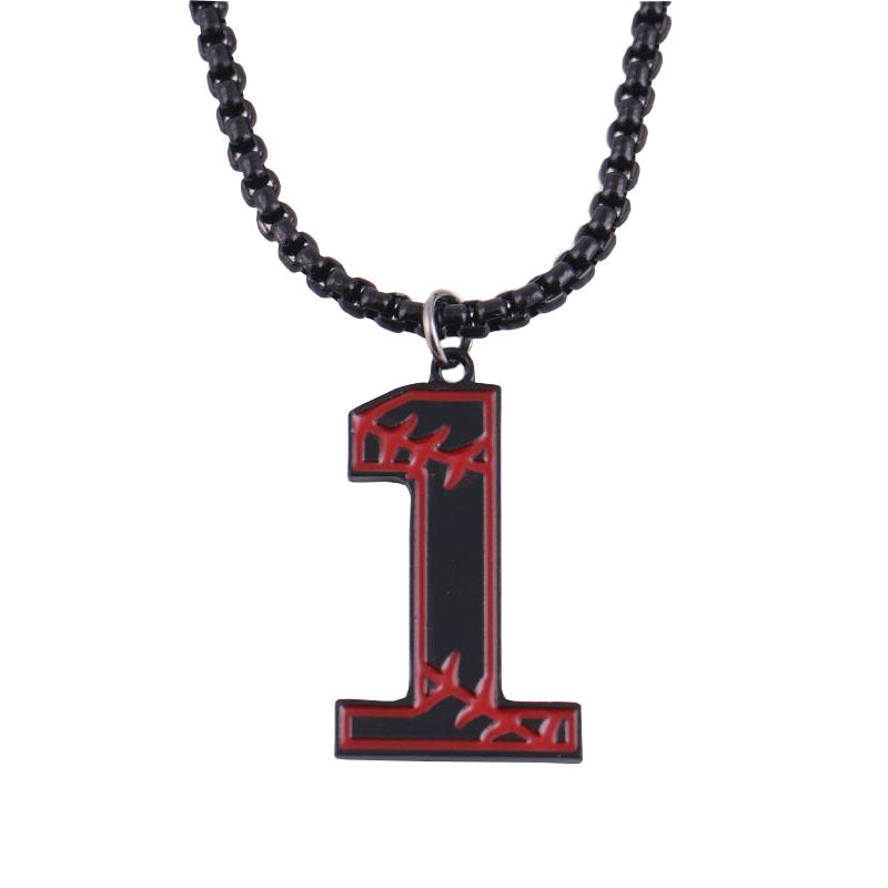 Baseball lucky number 0-9 necklace