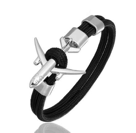 Airplane Charm Men's Bracelet