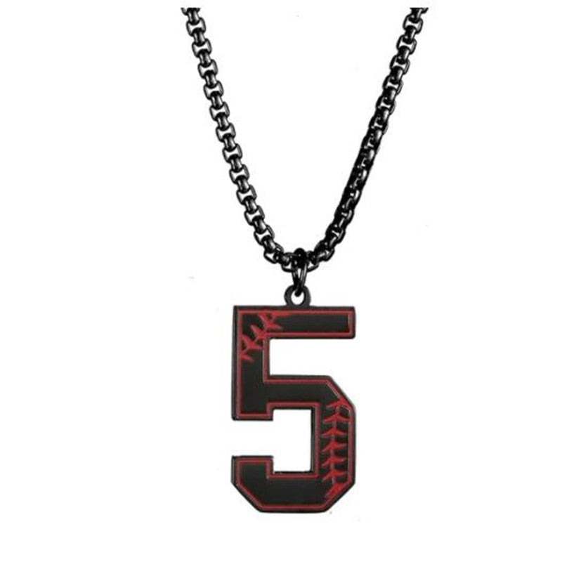 Baseball lucky number 0-9 necklace