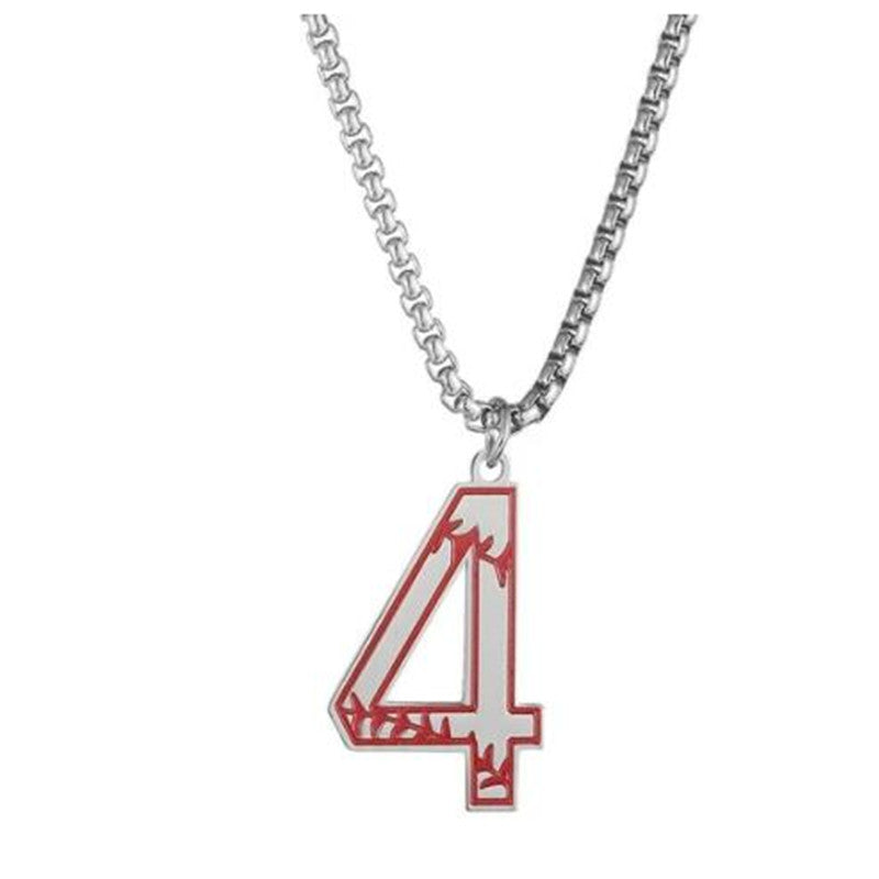 Baseball lucky number 0-9 necklace