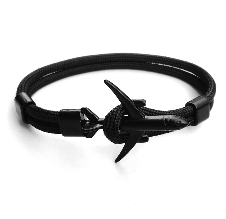 Airplane Charm Men's Bracelet